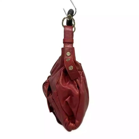 Auth YvesSaintLaurent rivegauche (YSL) Mombasa 130157 Red Leather Handbag - Picture 10 of 16